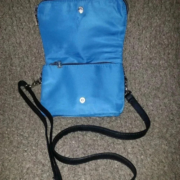 CO-LAB BY CHRISTOPHER KON-Blue Nylon Foldover-Shoulder/Crossbody Bag-Excellent - Picture 5 of 7
